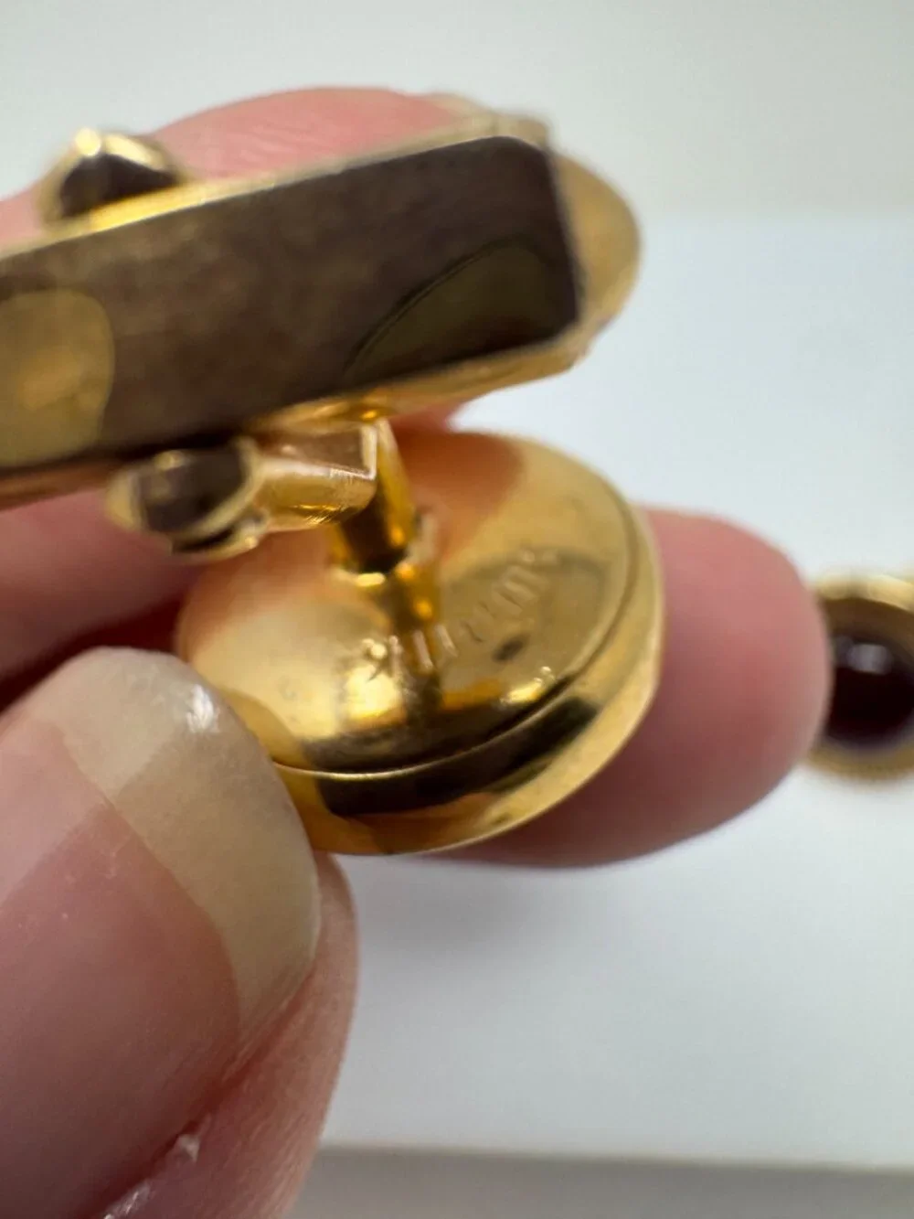 Vintage Toledo Damascene Black Gold Arabesque Cufflinks